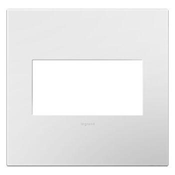 ADORNE 2-GANG PLASTIC WALL PLATE, White-on-White, large