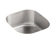 UNDERTONE® 15-1/2 X 17-1/8 X 7-5/8 INCHES ROUNDED UNDER-MOUNT SINGLE-BOWL KITCHEN SINK, Stainless Steel, medium