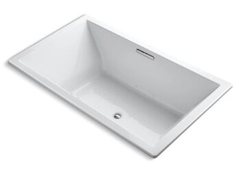 UNDERSCORE® RECTANGLE 72 X 42 INCHES DROP IN BUBBLEMASSAGE™ AIR BATHTUB WITH BASK® HEATED SURFACE AND CENTER DRAIN, White, large