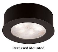 ROUND LEDme® BUTTON LIGHT 3000K WARM WHITE RECESSED OR SURFACE MOUNT, Black, medium