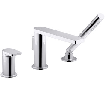 COMPOSED® SINGLE-HANDLE DECK MOUNT BATH FAUCET WITH HANDSHOWER, Polished Chrome, large