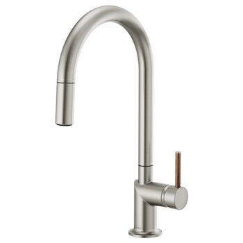 ODIN PULL-DOWN FAUCET WITH ARC SPOUT - LESS HANDLE, Stainless Steel, large