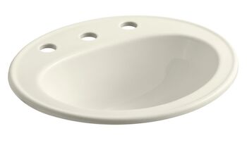 PENNINGTON® DROP IN BATHROOM SINK SINK WITH 8-INCH WIDESPREAD FAUCET HOLES, Biscuit, large