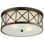 MONTPELIER LARGE 3 LIGHT FLUSH MOUNT WITH FROSTED GLASS, Bronze, small