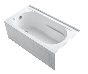 DEVONSHIRE® 60 X 32 INCHES ALCOVE BUBBLEMASSAGE™ AIR BATHTUB WITH INTEGRAL APRON, INTEGRAL FLANGE, LEFT-HAND DRAIN AND HEATER, White, large