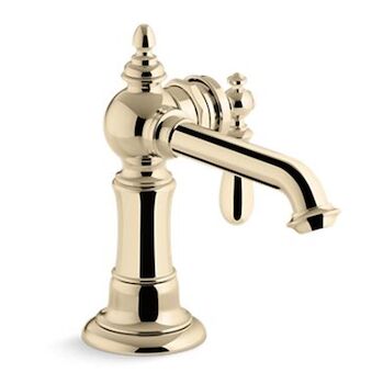 ARTIFACTS SINGLE-HANDLE BATHROOM SINK FAUCET, 1.5 GPM, Vibrant French Gold, large