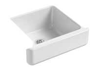 WHITEHAVEN® SELF-TRIMMING® 23-1/2 X 21-9/16 X 9-5/8 INCHES UNDER-MOUNT SINGLE-BOWL SINK WITH SHORT APRON, White, medium