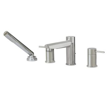 4-PIECE DECKMOUNT TUB FAUCET WITH HANDSHOWER, 61N018, Polished Chrome, large