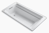 ARCHER® 72 X 36 INCHES DROP IN BATHTUB WITH BASK® HEATED SURFACE AND REVERSIBLE DRAIN, White, medium