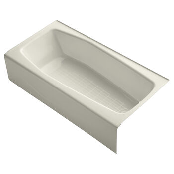 VILLAGER® 60 X 30 INCHES ALCOVE BATHTUB WITH INTEGRAL APRON AND RIGHT-HAND DRAIN, Biscuit, large