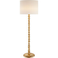 AERIN LILIAN 2-LIGHT 65-INCH FLOOR LAMP WITH LINEN SHADE, Gold, medium