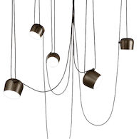 AIM SMALL - LED PENDANT LIGHT (SET OF 5 WITH MULTICANOPY) BY RONAN AND ERWAN BOUROULLEC, Bronze, medium