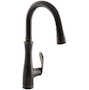 BELLERA(R) SINGLE-HOLE OR THREE-HOLE KITCHEN SINK FAUCET WITH PULL-DOWN 16-3/4-INCH SPOUT AND RIGHT-HAND LEVER HANDLE, DOCKNETIK(R) MAGNETIC DOCKING SYSTEM, AND A 3-FUNCTION SPRAYHEAD FEATURING SWEEP(R) SPRAY, Oil-Rubbed Bronze, small