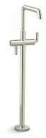 ONE FREESTANDING BATH FAUCET WITH P.E. GUERIN HANDLE, Polished Nickel / Unlacquered Brass Accent, medium