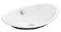 IRON PLAINS® WADING POOL® OVAL BATHROOM SINK WITH IRON BLACK PAINTED UNDERSIDE, White, small