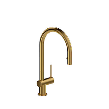 AZURE KITCHEN FAUCET WITH 1-JET PULL DOWN SPRAY, Brushed Gold, large