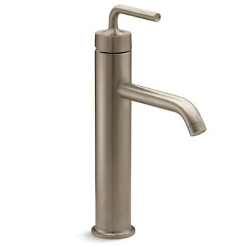 PURIST TALL SINGLE-HANDLE BATHROOM SINK FAUCET WITH LEVER HANDLE, 1.2 GPM, Vibrant Brushed Bronze, large