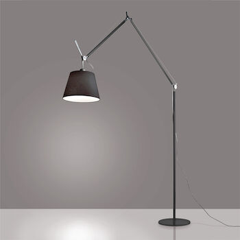 TOLOMEO MEGA LED FLOOR LAMP WITH 14-INCH DIFFUSER, Black, large