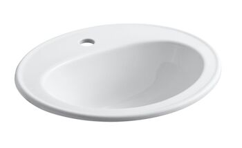 PENNINGTON® DROP IN BATHROOM SINK WITH SINGLE FAUCET HOLE, White, large