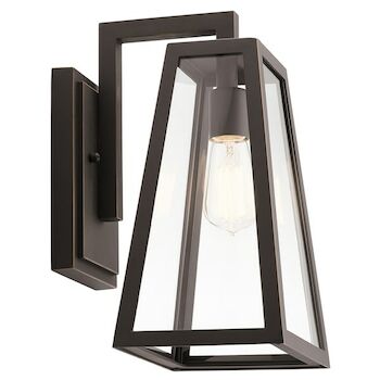 DELISON 14" 1 LIGHT OUTDOOR WALL LIGHT, Rubbed Bronze, large