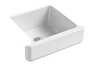 WHITEHAVEN® SELF-TRIMMING® 23-1/2 X 21-9/16 X 9-5/8 INCHES UNDER-MOUNT SINGLE-BOWL SINK WITH SHORT APRON, White, small