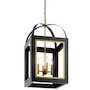 VATH 16" 4 LIGHT FOYER PENDANT, Black with Natural Brass, small