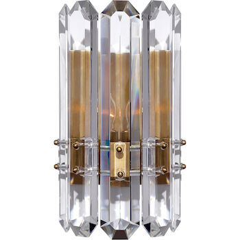 AERIN BONNINGTON 1-LIGHT 7-INCH WALL SCONCE LIGHT WITH CLEAR GLASS SHADE, Hand-Rubbed Antique Brass, large