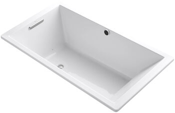 UNDERSCORE® RECTANGLE 66 X 36 INCHES DROP IN BUBBLEMASSAGE™ AIR BATHTUB WITH BASK® HEATED SURFACE AND REVERSIBLE DRAIN, White, large