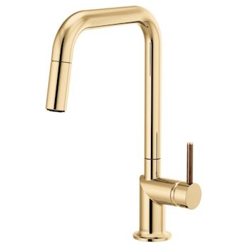 ODIN PULL-DOWN FAUCET WITH SQUARE SPOUT - LESS HANDLE, Brilliance Polished Gold, large