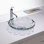 BRIOLETTE™ VESSEL FACETED GLASS BATHROOM SINK, Ice, small