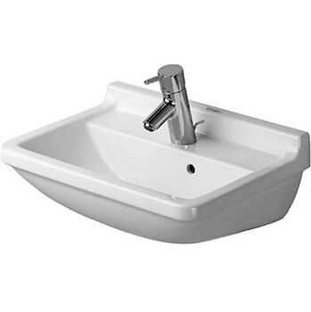 STARCK 3 19 5/8-INCH WASHBASIN WITH OVERFLOW, White, large