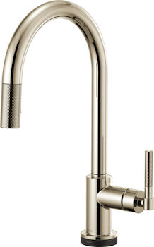 LITZE SMARTTOUCH® PULL-DOWN FAUCET WITH ARC SPOUT AND KNURLED HANDLE, Polished Nickel, large