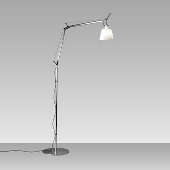 TOLOMEO FLOOR LAMP WITH SHADE, Aluminum/Parchment, large