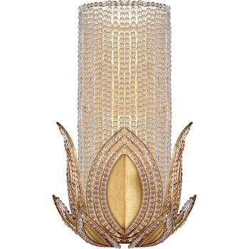 AERIN RENE 1-LIGHT 9-INCH WALL SCONCE LIGHT WITH CLEAR GLASS SHADE, Gold, large