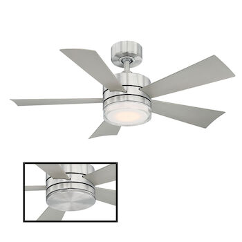 WYND 42-INCH 3000K LED CEILING FAN, Stainless Steel, large