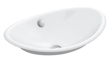 IRON PLAINS® WADING POOL® OVAL BATHROOM SINK WITH WHITE PAINTED UNDERSIDE, White, large