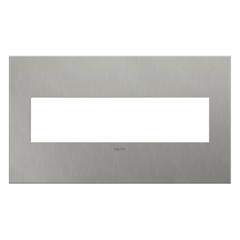 ADORNE 4-GANG CAST METAL WALL PLATE, Brushed Stainless Steel, large