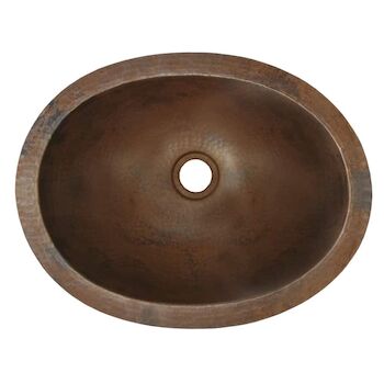BABY CLASSIC 15.75-INCH UNDERMOUNT BATHROOM SINK, CPS38, Antique Copper, large