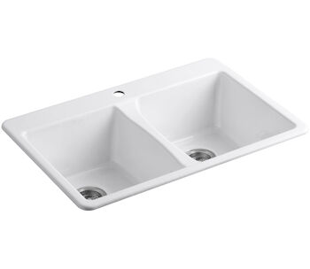 DEERFIELD® 33 X 22 X 9-5/8 INCHES DOUBLE-EQUAL KITCHEN SINK, , large