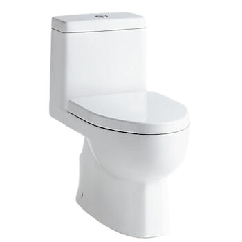 REACH ONE PIECE COMPACT ELONGATED DUAL-FLUSH TOILET, White, large