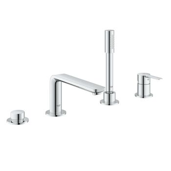 LINEARE 4-HOLE BATHTUB FAUCET WITH HANDSHOWER, StarLight Chrome, large