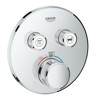 GROHTHERM SMARTCONTROL DUAL FUNCTION THERMOSTATIC TRIM WITH CONTROL MODULE, StarLight Chrome, large