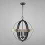 CASTELLO 4-LIGHT CHANDELIER, Distressed Wood and Black, small