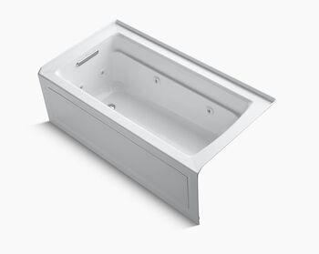 ARCHER® 60 X 32 INCHES ALCOVE WHIRLPOOL WITH INTEGRAL APRON AND INTEGRAL FLANGE, LEFT-HAND DRAIN, White, large