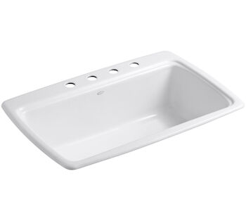 CAPE DORY® 33 X 22 X 9-5/8 INCHES TOP-MOUNT SINGLE-BOWL KITCHEN SINK WITH 4 FAUCET HOLES, , large