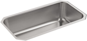 UNDERTONE® 31-1/4 X 17-7/8 X 9-5/16 INCHES LARGE UNDER-MOUNT SINGLE-BOWL KITCHEN SINK, Stainless Steel, large