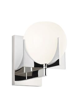 ABBOTT ONE LIGHT WALL SCONCE, Polished Nickel, large