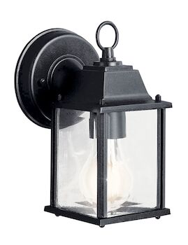 BARRIE 8.5-INCH 1-LIGHT OUTDOOR WALL LIGHT, Black, large