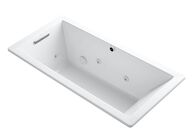 UNDERSCORE® RECTANGLE 66 X 32 INCHES DROP IN WHIRLPOOL WITH HEATER WITHOUT JET TRIM, White, medium