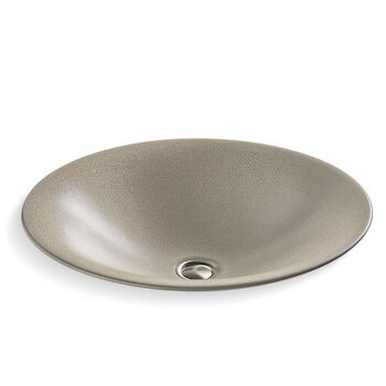 SHAGREEN CARILLON ROUND VESSEL BATHROOM SINK, Oyster Pearl, large